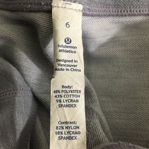 Womens 6 Lululemon Ride On Leggings Gray Capri Slub Knit Button Cuff‎ Reflective - Picture 4 of 11